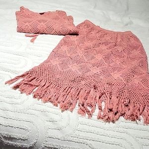 Vintage.M.Pink set hand crochet